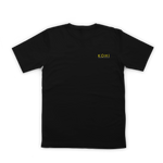 Black t-shirt with 'KOHJI' logo on a white background